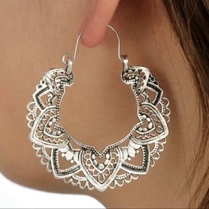 Silver Hoops beautiful Boho hoops
